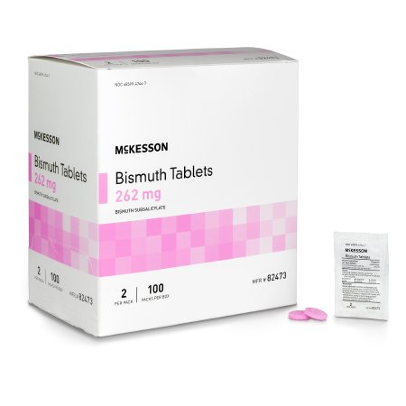 McKesson Brand - Anti-Diarrheal 262 mg Strength Tablet 100 per Box - 82473