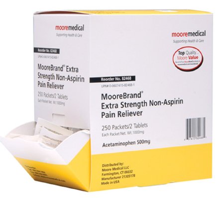 McKesson McKesson Pain Relief 500 mg Strength Acetaminophen Tablet 250 per Box - 82468