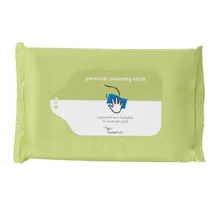 Cardinal Personal Wipe Soft Pack Water / Propylene Glycol / Aloe Scented 64 Count - 2AWS-64