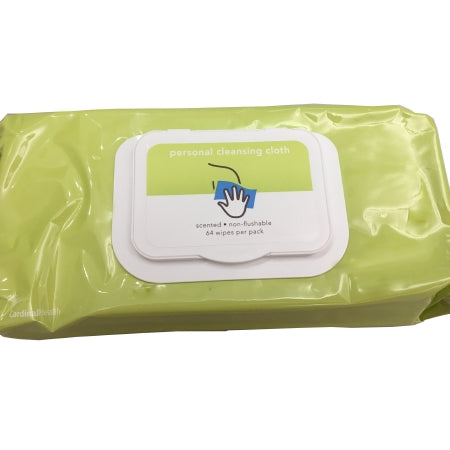 Cardinal Health - Rinse-Free Personal Wipe Soft Pack Water / Propylene Glycol / Aloe Scented 64 Count - 2AWS-64