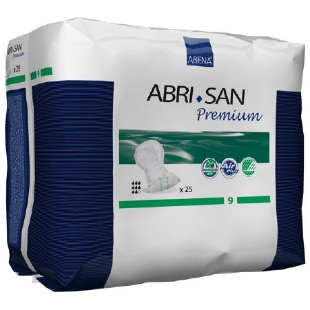 Abena North America Abri-San Premium Incontinence Liner 28 Inch Length Moderate Absorbency Fluff / Polymer Level 9 Unisex Disposable - 9384