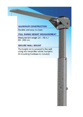 SR Instruments SRScales Height Rod Aluminum Wall Mount - SR8591