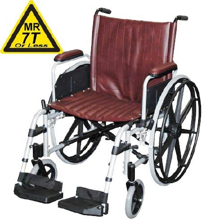Magmedix MRI Non-Magnetic Wheelchair Desk Length Arm Padded, Removable Arm Style Burgundy 22 Inch Seat Width 300 lbs. Weight Capacity - 03-FER-WC22DFB