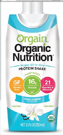 Orgain Inc Organic Nutrition Vegan Oral Protein Supplement Vanilla Bean Flavor 11 oz. Carton Ready to Use - 851770003223