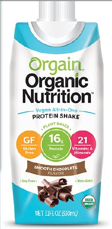 Orgain Inc Organic Nutrition Vegan Oral Protein Supplement Chocolate Flavor 11 oz. Carton Ready to Use - 851770003216