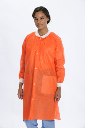 Valumax International ValuMax Extra-Safe Lab Coat Orange Medium Long Sleeves Knee Length - 3660OR