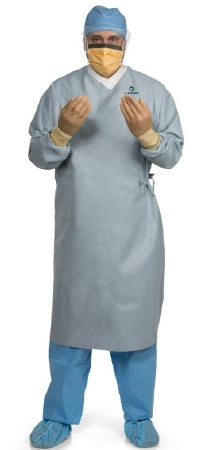 O&M Halyard Inc Aero Chrome Select Breathable Surgical Gown with Towel 2X-Large Unisex AAMI Level 4 Sterile Blue - 44707