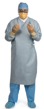 O&M Halyard Inc Aero Chrome Select Breathable Surgical Gown with Towel X-Large Unisex AAMI Level 4 Sterile Blue - 44706