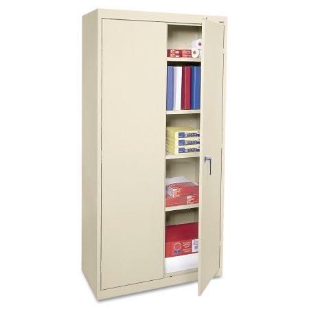 Alera - Storage Cabinet Stand Alone Industrial Grade Steel No drawers 4 Shelves Three Point Locking System - ALECME7218PY