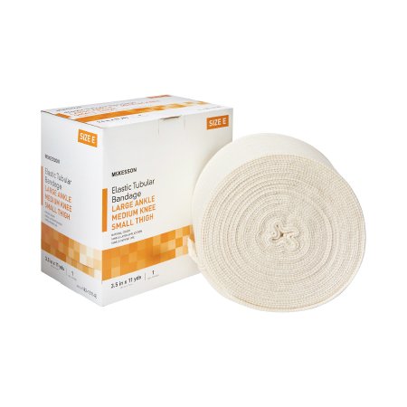 McKesson Spandagrip - Elastic Tubular Support Bandage 3-1/2 Inch X 11 Yard Large Ankle / Medium Knee Standard Compression Pull On Natural Size E NonSterile - 182-13114E