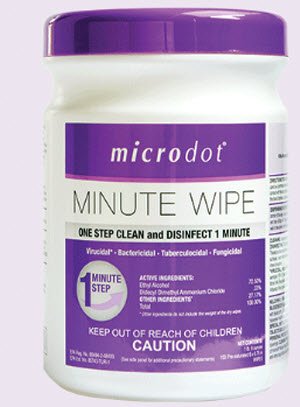 Microdot - microdot Surface Disinfectant Cleaner Premoistened Alcohol Based Manual Pull Wipe 160 Count Canister Alcohol Scent NonSterile - 601-12