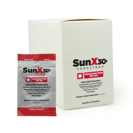 SunX 30+ - Sunscreen with Dispenser Box SPF 30 Lotion Individual Packet - 71430