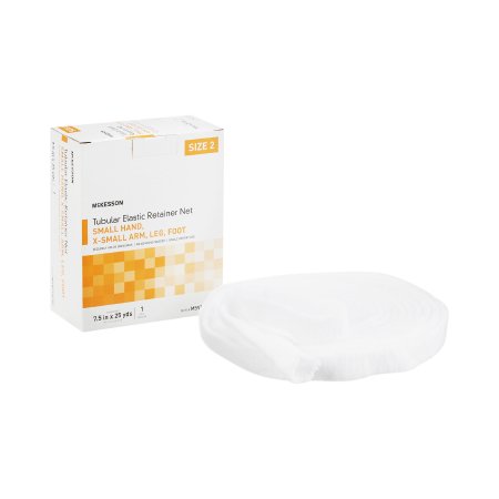 McKesson - Elastic Net Retainer Dressing Tubular Elastic 7-1/2 Inch X 25 Yard (19.1 cm X 22.9 m) Size 2 White Small Hand / X-Small Arm / Leg / Foot NonSterile - MSVP114702