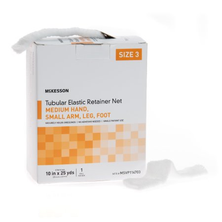 McKesson McKesson Tubular Bandage Medium Hand, Small Arm, Leg, Foot Elastic Net 10 Inch X 25 Yard (25.4 cm X 22.9 m) Size 3 - SVP114703
