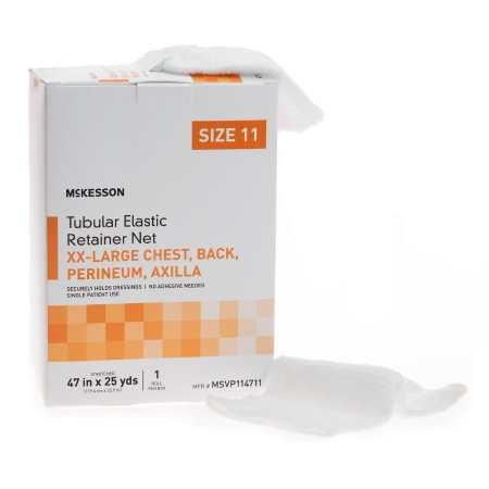 McKesson - Elastic Net Retainer Dressing Tubular Elastic 47 Inch X 25 Yard (119.4 cm X 22.9 m) Size 11 White 2X-Large Chest / Back / Perineum / Axilla NonSterile - MSVP114711