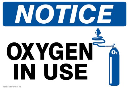 Medical Safety Systems - Door Sign Caution Oxygen In Use - 815-99577824