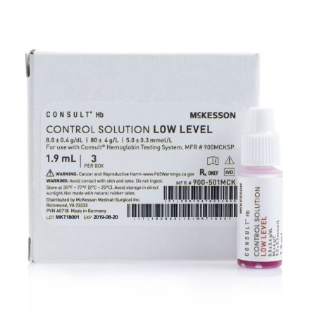 McKesson Consult Hb Control Hemoglobin Low Level 3 X 1.9 mL - 900-501MCK