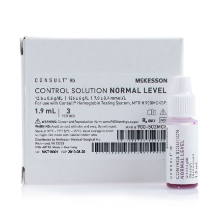 McKesson Consult Hb Control Hemoglobin Normal Level 3 X 1.9 mL - 900-502MCK