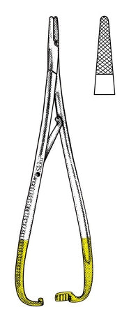 Sklar TC - Needle Holder 8 Inch Length Straight Cross-Serrated Tips Plier Handle - 21-8094