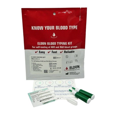 EldonCard - Test Kit Blood Typing Test ABO-Rh Blood Typing Whole Blood Sample Single Procedure - ELD-BT