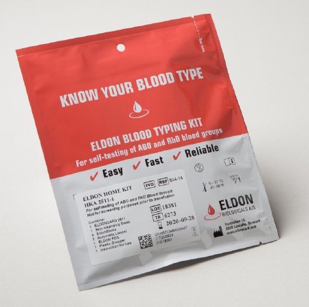 CRAIG MEDICAL DISTRIBUTION EldonCard Blood Typing Kit Whole Blood Sample 75 Tests - ELDON-RH