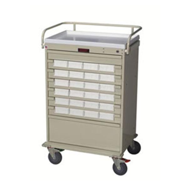 Harloff Manufacturing Cart Medication Value Line 44-3/4X29-1/2X22-1/2 5" Swivel Casters Ky Lk Ea - VLT24BIN5