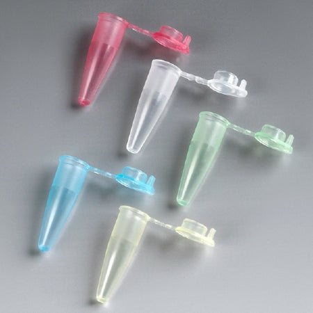 Globe Scientific PCR Tube Conical Bottom Plain 200 µL Without Color Coding Attached Cap Polypropylene Tube - 110571N