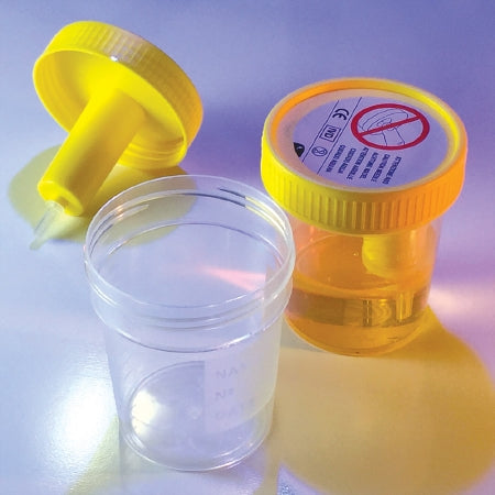 Globe Scientific TransferTop Urine Specimen Container Screw Cap 120 mL (4 oz.) Sterile - 3856L