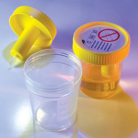 TransferTop - Urine Specimen Container with Integrated Transfer Device 120 mL (4 oz.) Screw Cap Sterile - 3856L