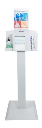 McKesson McKesson Hygiene Dispensing Station Quartz Beige Aluminum / Cold Rolled Steel / PETG Plastic Manual Floor Stand - 134-101