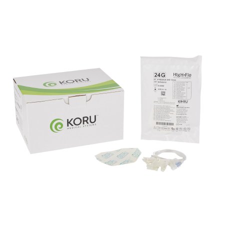 HIgH-Flo4 - Sub-Q Infusion Set 4 X 24 Gauge 12 mm 20 Inch Tubing Without Port - RMS42412