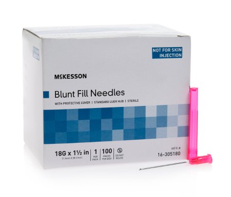 McKesson McKesson Medication Transfer Needle Blunt Fill Needle 18 Gauge 1-1/2 Inch - 16-305180