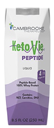 Cambrooke Therapeutics Oral Supplement / Tube Feeding Formula Ketovie Peptide 4:1 Unflavored Ready To Use 8.5 Oz. Container Carton - 50303