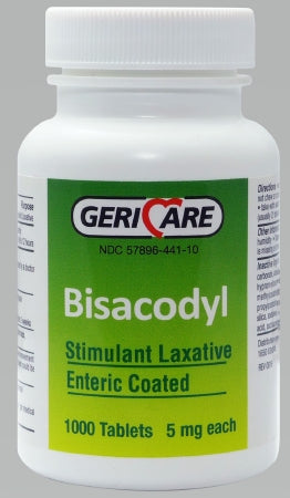 McKesson Geri-Care Laxative Unflavored Tablet 1,000 per Bottle 5 mg Strength Bisacodyl USP - 441-10-GCP