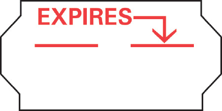Precision Dynamics TXII Pre-Printed Label Instructional Label Expires White 1/2 X 1 Inch - TX-E