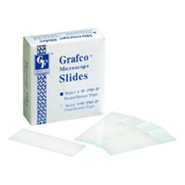 Graham-Field/Everest &Jennings Grafco Plain Microscope Slide 3X1" Clear W/ Rnd Crnr/Grounded Edg 144/Bx - 3703-2P