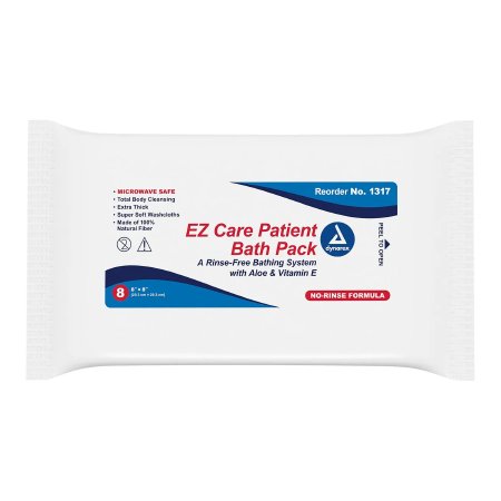 Ez Care - Rinse-Free Bath Wipe Soft Pack Aloe / Lanolin Scented 8 Count - 1317