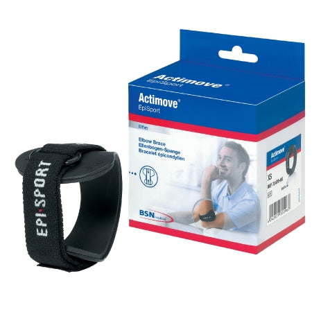 Actimove EpiSport - Elbow Support X-Small D-Ring / Hook and Loop Closure Strap Left or Right Forearm 8 to 9 Inch Forearm Circumference Black - 7347005