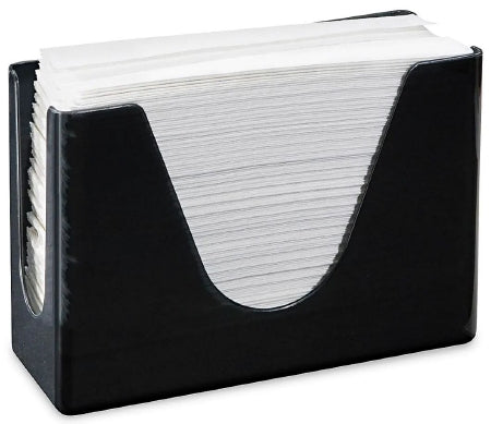Uline - Paper Towel Dispenser Black Plastic Manual 300 C-fold / Multi-foldTowels Countertop - H-2535