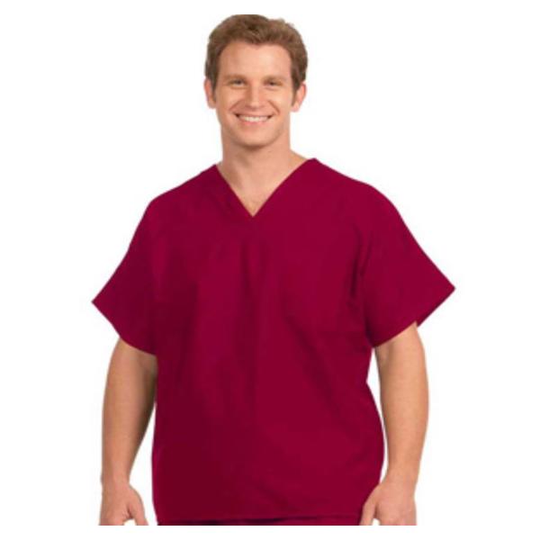Fashion Seal Shirt Scrub Fashion Poplin Unisex X-Small Sangria Ea - 78003-XS