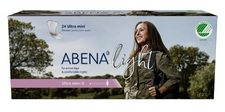 Abena North America Abena Light Ultra Mini Bladder Control Pad 8 Inch Length Light Absorbency Fluff / Polymer One Size Fits Most Unisex Disposable - 1000005436