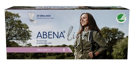 Abena Light Ultra Mini - Bladder Control Pad 8 Inch Length Light Absorbency Fluff / Polymer Core One Size Fits Most Adult Unisex Disposable - 1000005436