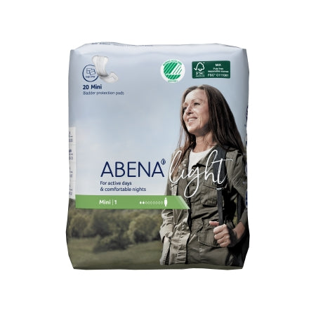 Abena North America Abena Light Mini Bladder Control Pad 8-1/2 Inch Length Light Absorbency Fluff / Polymer One Size Fits Most Unisex Disposable - 1000017155