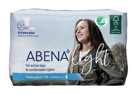 Abena North America Abena Light Extra Plus Bladder Control Pad 13 Inch Length Moderate Absorbency Fluff / Polymer One Size Fits Most Unisex Disposable - 1000017159