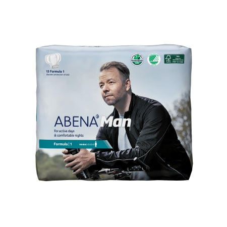 Abena North America Abena-Man Bladder Control Pad 11 Inch Length Light Absorbency Fluff / Polymer Formula 1 Male Disposable - 1000017162