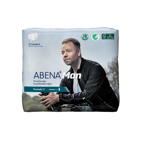 Abena North America Abena-Man Bladder Control Pad 11 Inch Length Moderate Absorbency Fluff / Polymer Formula 2 Male Disposable - 1000017163