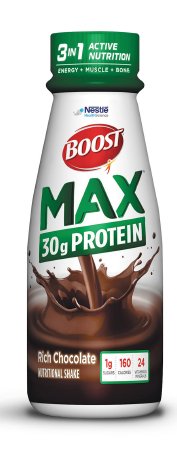 Nestle Healthcare Nutrition Boost Max Oral Protein Supplement Rich Chocolate Flavor 11 oz. Bottle Ready to Use - 94426