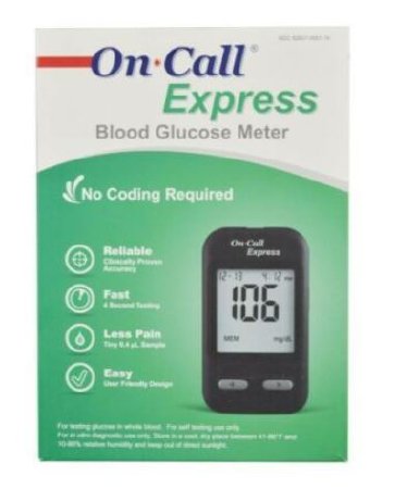 On Call - Blood Glucose Meter 4 Second Results No Coding Required - 755716