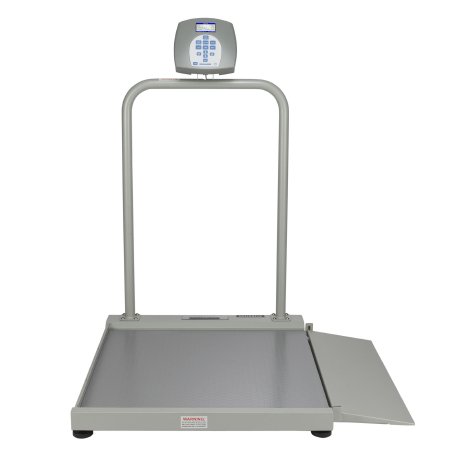Health O Meter - Wheelchair Scale Digital LCD Display 454 kg Capacity Gray AC Adapter / Battery Operated - 2500KG