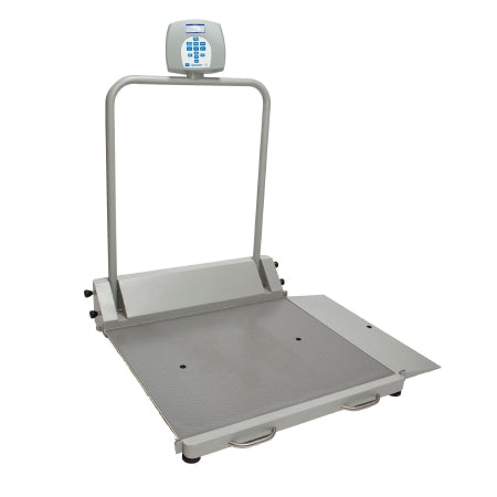 Health O Meter - Wheelchair Scale Digital LCD Display 454 kg Capacity Gray AC Adapter / Battery Operated - 2600KG